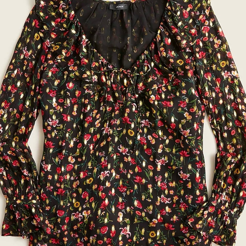 J.Crew Ruffle Floral Top - Picture 4 of 9